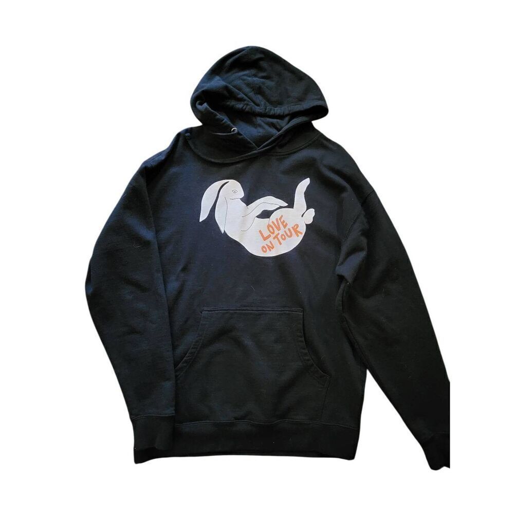 Unisex Hoodie Large Black Harry Styles Love On Tour Rabbit Fleece Comfort Cozy